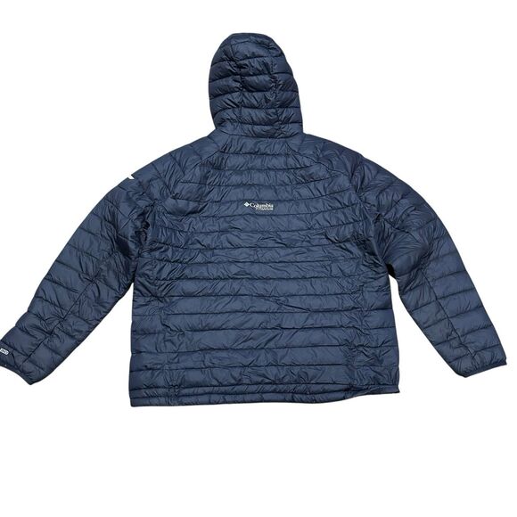 Columbia Titanium Mens Snow Country Hooded Jacket 1823141 Navy Blue Omni-heat 3D - Picture 3 of 8